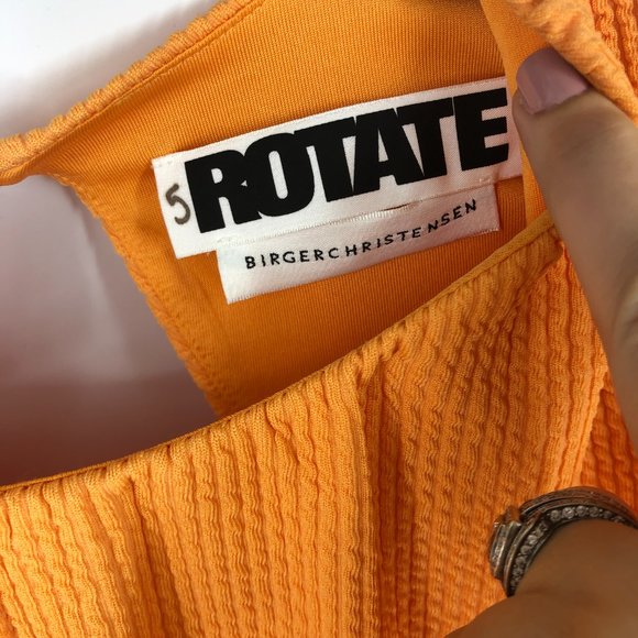 NWOT Rotate BIRGER CHRISTENSEN Orange Lavine Midi open back Dress - Picture 7 of 10